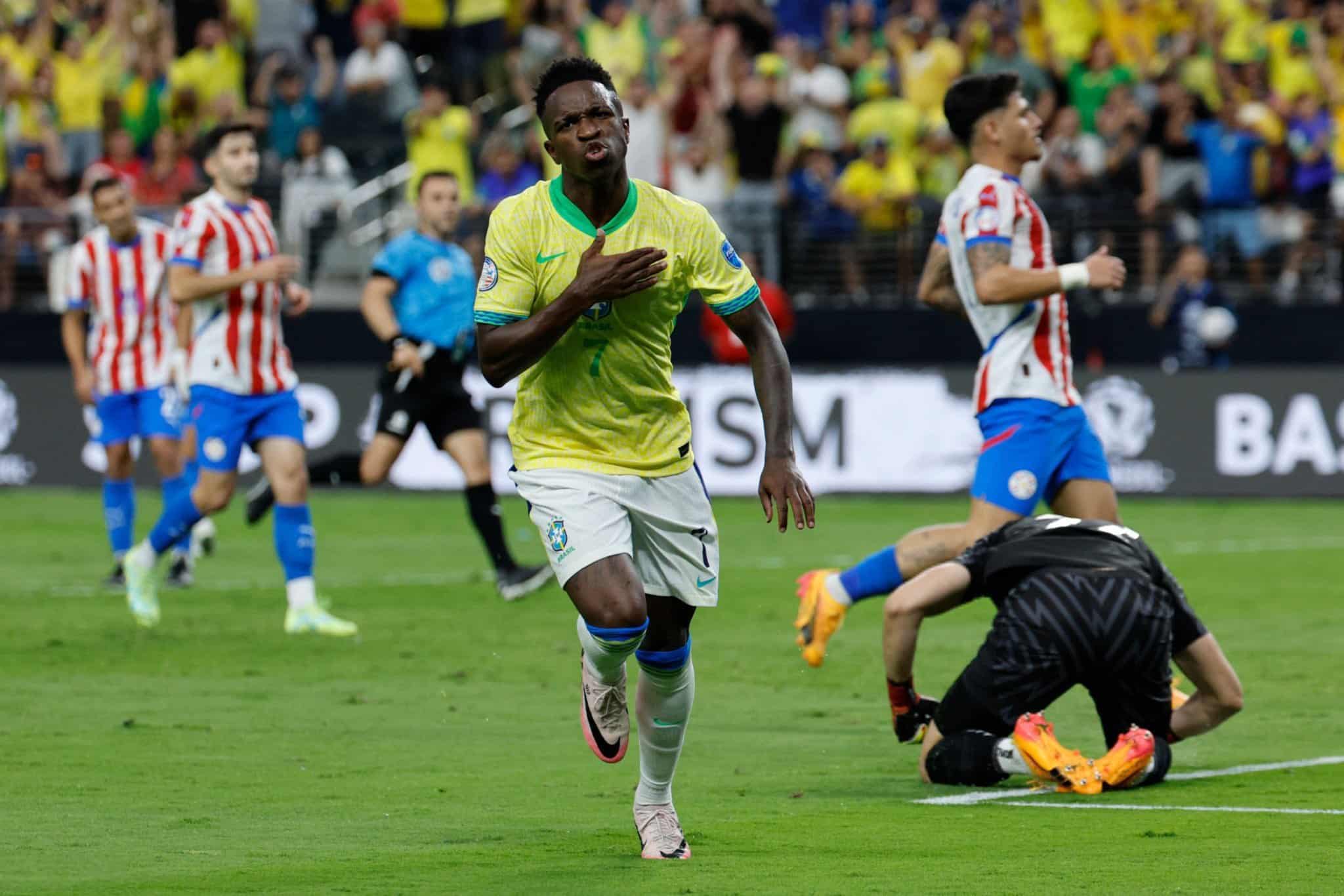 Com show de Vini Jr, Brasil goleia o Paraguai por 4 a 1 na Copa América