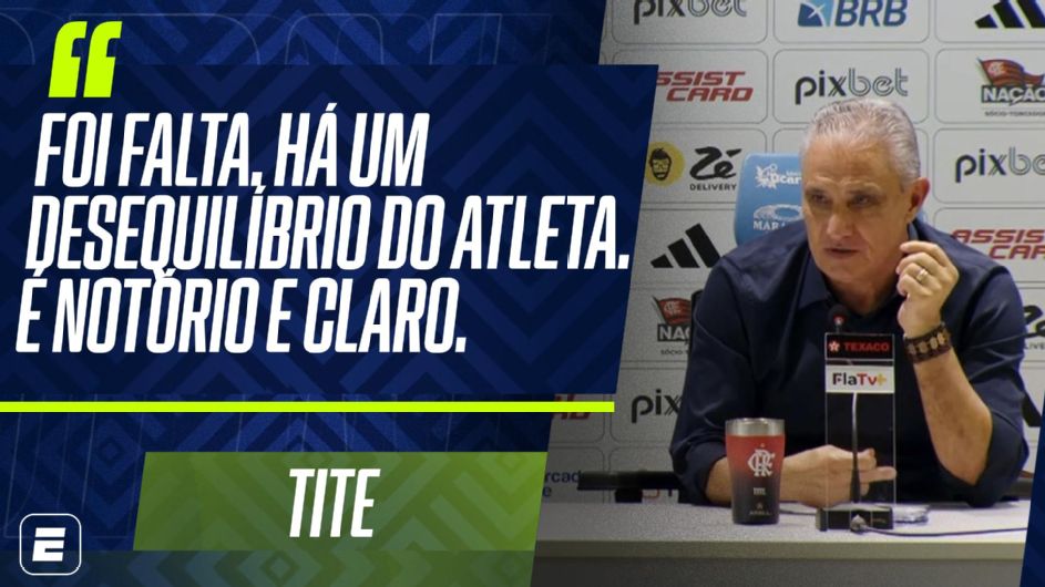 Tite reclama de falta em gol do Fortaleza e exime Edina Alves de culpa: 'Não é problema dela, ela tem que ser ajudada'