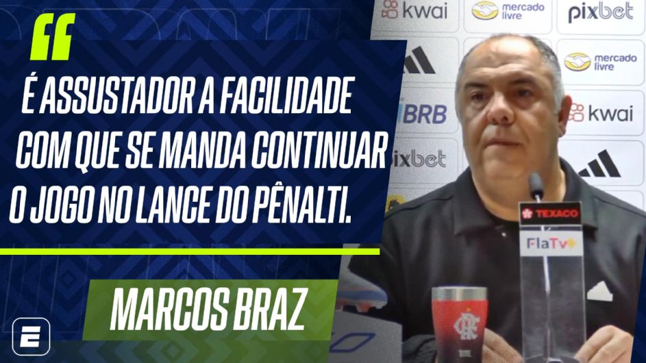 Braz dispara contra CBF, detona VAR de Palmeiras x Flamengo e diz que clube está assustado com a arbitragem: 'Não sei onde vai parar'