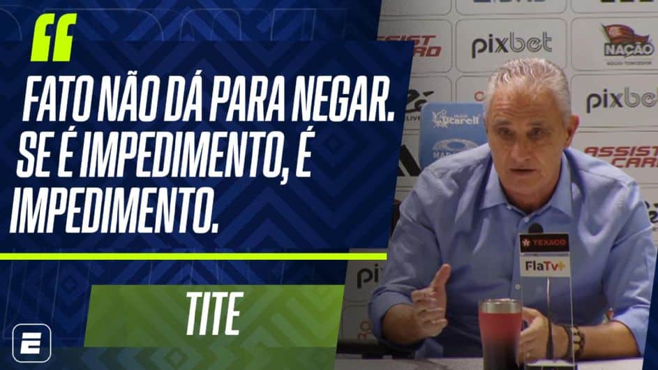 Após Abel reclamar de bandeirinha de Flamengo x Palmeiras, Tite rebate com 'fato que não dá para negar': 'Se é impedimento...'