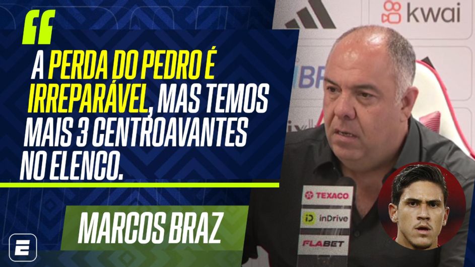 Martial? Braz define prazo para Flamengo ir ao mercado por substituto de Pedro e dispara: 'Muita conversa fiada'