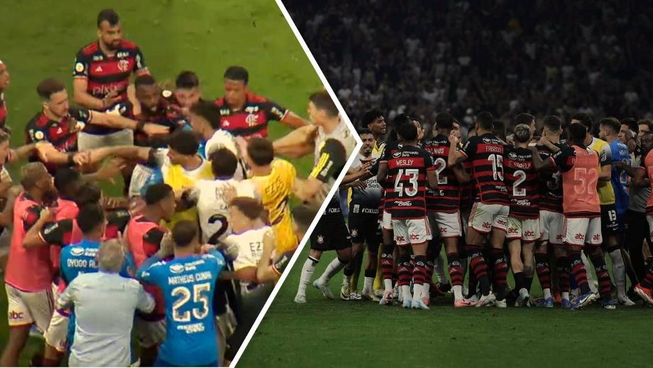 Corinthians x Flamengo tem confusão generalizada após entrada violenta de Yuri Alberto em Wesley e expulsões