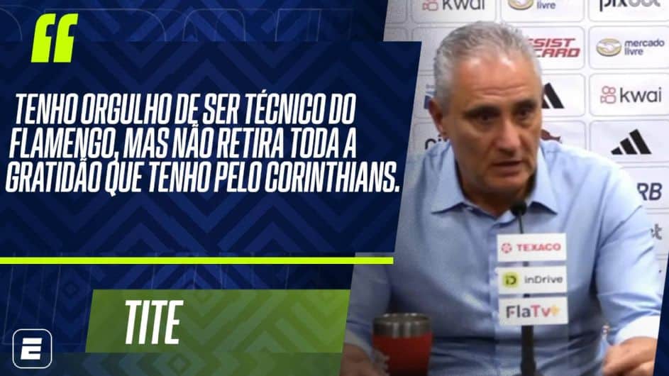 Tite reclama de xingamentos em Corinthians x Flamengo: 'Peço que respeitem minha mãe'