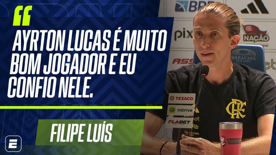 Filipe Luis reclama de críticas da torcida do Flamengo ao lateral Ayrton Lucas