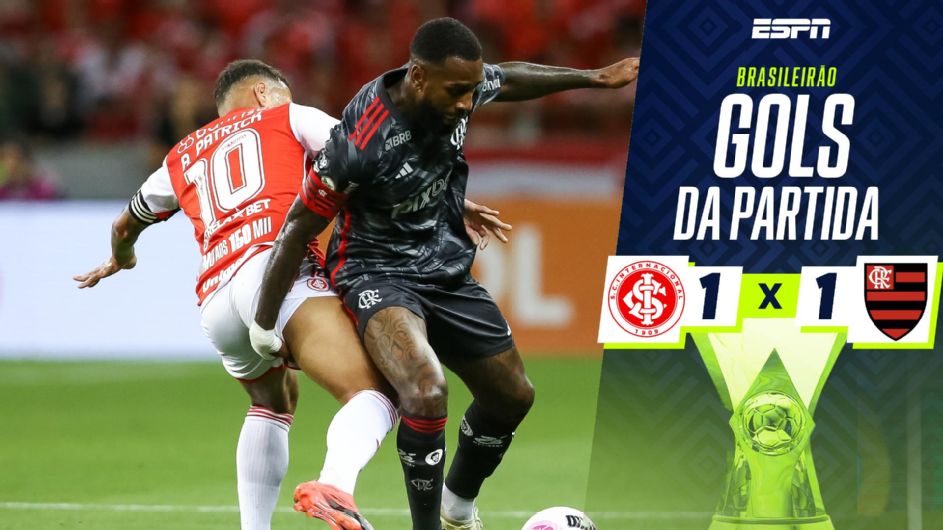 Flamengo cede empate para o Internacional no fim e fica distante da briga pelo título