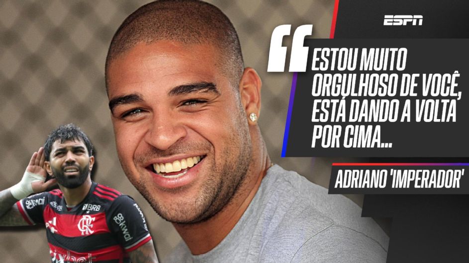 Adriano Imperador diz que 'já passou' pelo que Gabigol vive e exalta atacante do Flamengo: 'É ídolo e vai fazer muito mais'