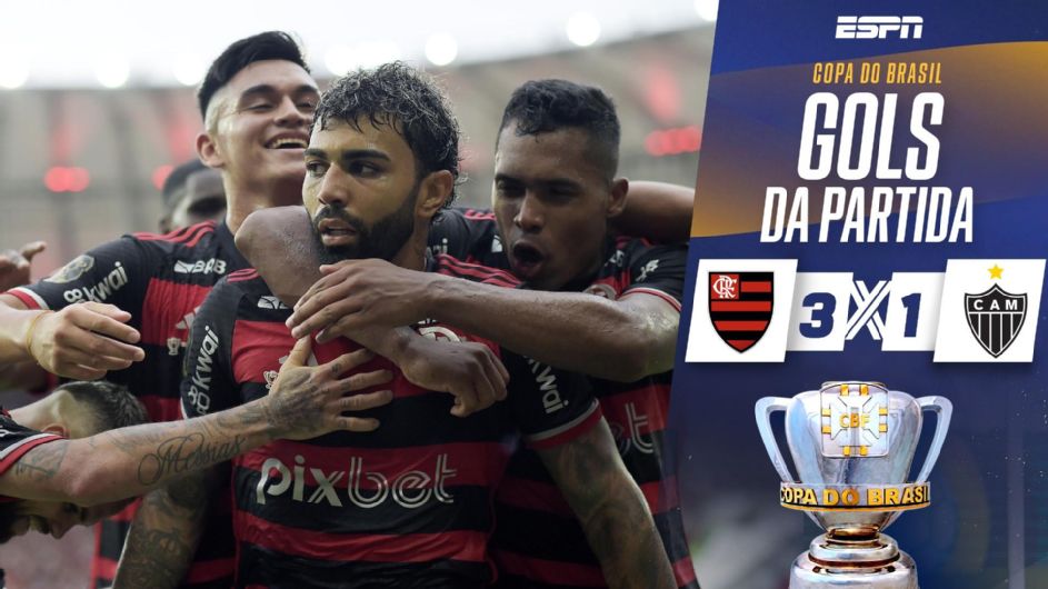 Flamengo vence Atlético-MG com dois de Gabigol e larga na frente pelo título da Copa do Brasil