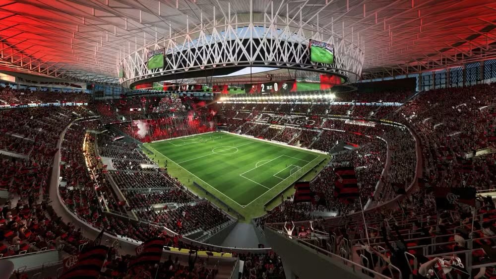 Em vídeo de apresentação do projeto do novo estádio, Flamengo exalta Pedro e provoca rival